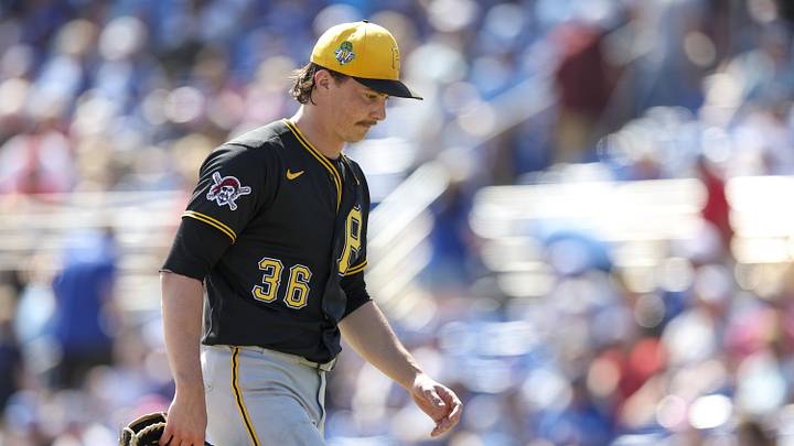 Mar 6, 2026; Dunedin, Florida, USA; Pittsburgh Pirates starting pitcher Bubba Chandler (36) walks off the field against the Toronto Blue Jays in the fourth inning during spring training at TD Ballpark. Mandatory Credit: Nathan Ray Seebeck-Imagn Images Mar 6, 2026; Dunedin, Florida, USA; Pittsburgh Pirates starting pitcher Bubba Chandler (36) walks off the field against the Toronto Blue Jays in the fourth inning during spring training at TD Ballpark. Mandatory Credit: Nathan Ray Seebeck-Imagn Images