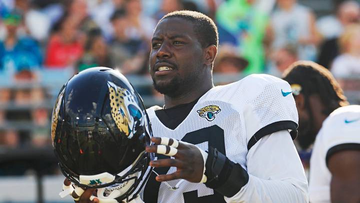 Jacksonville Jaguars linebacker Foyesade Oluokun (23) walks on the field during an NFL scrimmage event at EverBank Stadium, Friday, Aug. 1, 2025, in Jacksonville, Fla. [Corey Perrine/Florida Times-Union]