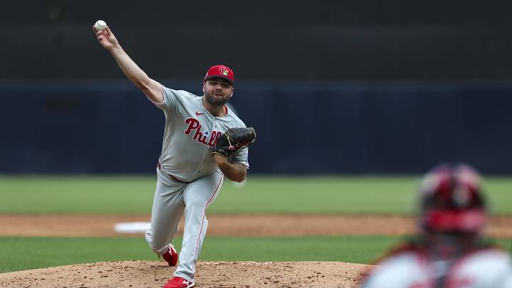 Mar 14, 2026; Tampa, Florida, USA; Philadelphia Phillies starting pitcher Bryse Wilson (48) throws a pitch against the New York Yankees in the second inning during spring training at George M. Steinbrenner Field. Mandatory Credit: Nathan Ray Seebeck-Imagn Images