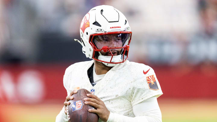 Sep 25, 2025; Glendale, Arizona, USA; Arizona Cardinals quarterback Kyler Murray (1) against the Seattle Seahawks at State Farm Stadium. Mandatory Credit: Mark J. Rebilas-Imagn Images Sep 25, 2025; Glendale, Arizona, USA; Arizona Cardinals quarterback Kyler Murray (1) against the Seattle Seahawks at State Farm Stadium. Mandatory Credit: Mark J. Rebilas-Imagn Images