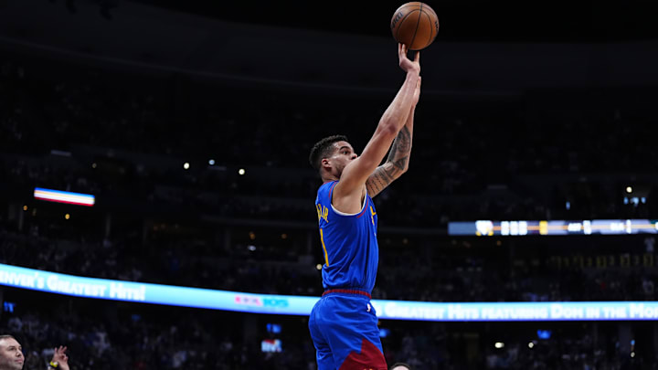 May 9, 2025; Denver, Colorado, USA; Denver Nuggets forward Michael Porter Jr. (1) shoots the ball in the fourth quarter against the Oklahoma City Thunder during game three of the second round for the 2025 NBA Playoffs at Ball Arena. Mandatory Credit: Ron Chenoy-Imagn Images May 9, 2025; Denver, Colorado, USA; Denver Nuggets forward Michael Porter Jr. (1) shoots the ball in the fourth quarter against the Oklahoma City Thunder during game three of the second round for the 2025 NBA Playoffs at Ball Arena. Mandatory Credit: Ron Chenoy-Imagn Images