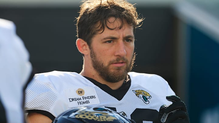Jacksonville Jaguars linebacker Chad Muma (48) walks on the field during an NFL scrimmage event at EverBank Stadium, Friday, Aug. 1, 2025, in Jacksonville, Fla. [Corey Perrine/Florida Times-Union]