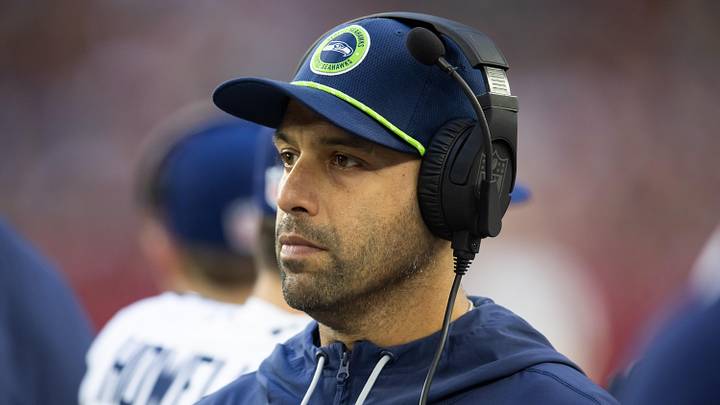 Seattle Seahawks defensive coordinator Aden Durde against the Arizona Cardinals.