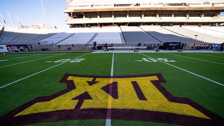 Sep 13, 2025; Tempe, Arizona, USA; The field at Mountain America Stadium before the game between Arizona State Sun Devils and Texas State Bobcats. Mandatory Credit: Arianna Grainey-Imagn Images