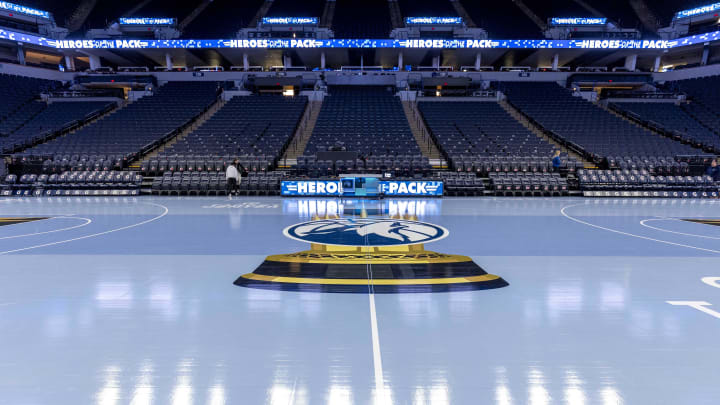 Nov 28, 2023; Minneapolis, Minnesota, USA; A general view of Target Center before a in season tournament game between the Oklahoma City Thunder and Minnesota Timberwolves at Target Center. Mandatory Credit: Jesse Johnson-USA TODAY Sports