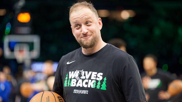 Apr 25, 2026; Minneapolis, Minnesota, USA; Minnesota Timberwolves forward Joe Ingles (7) warms up before the game against the Denver Nuggets at Target Center. Mandatory Credit: Matt Blewett-Imagn Images