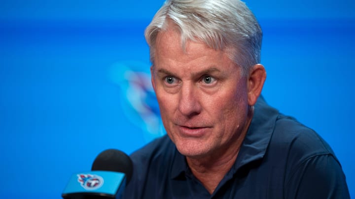 Tennessee Titans interim head coach Mike McCoy speaks to the media during his first press conference. Tennessee Titans interim head coach Mike McCoy speaks to the media during his first press conference.