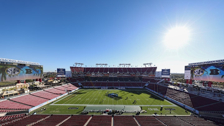 Dec 31, 2025; Tampa, FL, USA; a general view of the stadium before the ReliaQuest Bowl between the Iowa Hawkeyes and the Vanderbilt Commodores at Raymond James Stadium. Mandatory Credit: Nathan Ray Seebeck-Imagn Images Dec 31, 2025; Tampa, FL, USA; a general view of the stadium before the ReliaQuest Bowl between the Iowa Hawkeyes and the Vanderbilt Commodores at Raymond James Stadium. Mandatory Credit: Nathan Ray Seebeck-Imagn Images