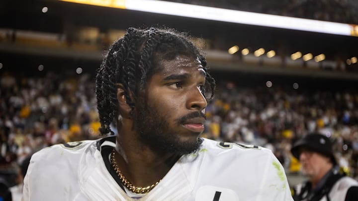 Oct 7, 2023; Tempe, Arizona, USA; Colorado Buffaloes quarterback Shedeur Sanders (2) after defeating the Arizona State Sun Devils at Mountain America Stadium, Home of the ASU Sun Devils. 