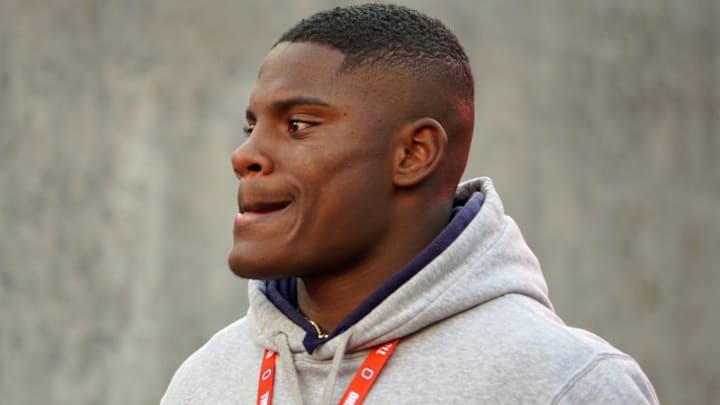 Recruit Boo Carter visits Ohio Stadium during the Ohio State, Michigan game.