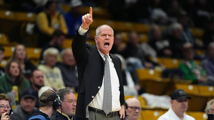 Dec 13, 2024; Boulder, Colorado, USA; Colorado Buffaloes head coach Tad Boyle calls out in the first half against the South Dakota State Jackrabbits at CU Events Center. Mandatory Credit: Ron Chenoy-Imagn Images Dec 13, 2024; Boulder, Colorado, USA; Colorado Buffaloes head coach Tad Boyle calls out in the first half against the South Dakota State Jackrabbits at CU Events Center. Mandatory Credit: Ron Chenoy-Imagn Images
