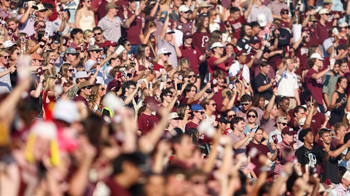 Mississippi State Bulldogs fans cheer before the game against the Alcorn State Braves at Davis Wade Stadium at Scott Field. Mississippi State Bulldogs fans cheer before the game against the Alcorn State Braves at Davis Wade Stadium at Scott Field.