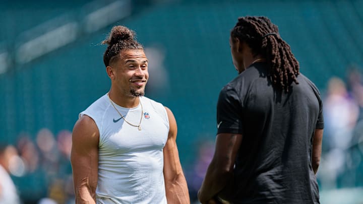 Philadelphia Eagles safety Sydney Brown (21). Philadelphia Eagles safety Sydney Brown (21).