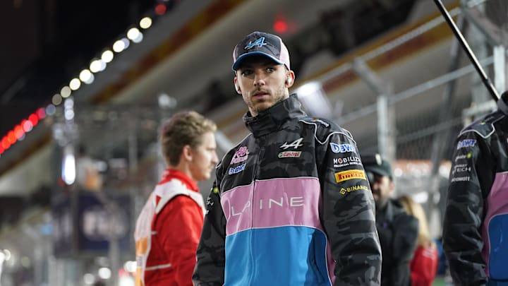 Nov 18, 2023; Las Vegas, Nevada, USA;  BWT Alpine F1 driver Pierre Gasly of France (10) during the
