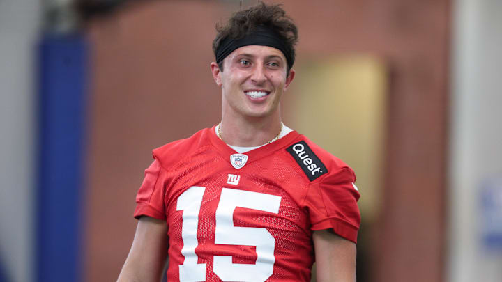 New York Giants quarterback Tommy DeVito awaits word regarding whether he'll get a fourth season with the team. New York Giants quarterback Tommy DeVito awaits word regarding whether he'll get a fourth season with the team.