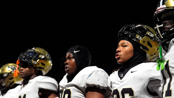 Oct 31, 2025; Graniteville, South Carolina, USA; North Augusta celebrates after the Midland Valley and North Augusta high school football game at Midland Valley High School. North Augusta won 42-29. Mandatory Credit: Katie Goodale - Augusta Chronicle/USA TODAY NETWORK