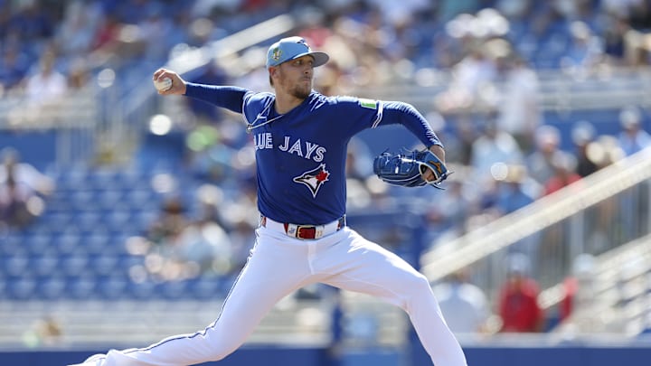 Toronto Blue Jays pitcher Jeff Hoffman throws a pitch.
