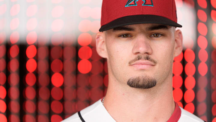 Feb 18, 2026; Scottsdale, AZ, USA; Arizona Diamondbacks pitcher Spencer Giesting (70) poses for a photo for MLB media day at Salt River Fields at Talking Stick. Mandatory Credit: Allan Henry-Imagn Images Feb 18, 2026; Scottsdale, AZ, USA; Arizona Diamondbacks pitcher Spencer Giesting (70) poses for a photo for MLB media day at Salt River Fields at Talking Stick. Mandatory Credit: Allan Henry-Imagn Images