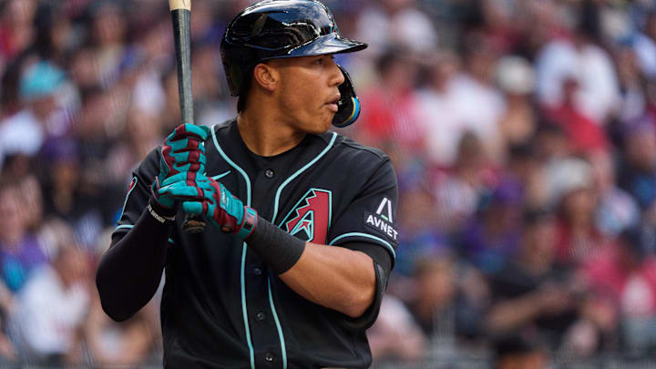 Apr 4, 2026; Phoenix, Arizona, USA; Arizona Diamondbacks infielder Jose Fernandez (11) at bat in the second inning of a game against the Atlanta Braves at Chase Field. Mandatory Credit: Allan Henry-Imagn Images Apr 4, 2026; Phoenix, Arizona, USA; Arizona Diamondbacks infielder Jose Fernandez (11) at bat in the second inning of a game against the Atlanta Braves at Chase Field. Mandatory Credit: Allan Henry-Imagn Images
