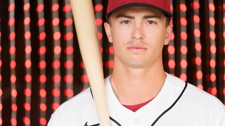 Feb 18, 2026; Scottsdale, AZ, USA; Arizona Diamondbacks infielder Tommy Troy (98) poses for a photo for MLB media day at Salt River Fields at Talking Stick. Mandatory Credit: Allan Henry-Imagn Images Feb 18, 2026; Scottsdale, AZ, USA; Arizona Diamondbacks infielder Tommy Troy (98) poses for a photo for MLB media day at Salt River Fields at Talking Stick. Mandatory Credit: Allan Henry-Imagn Images