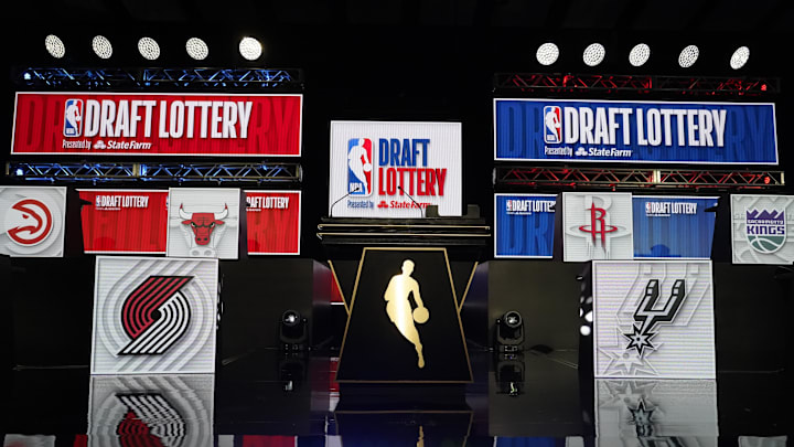 May 12, 2024; Chicago, IL, USA; A overall shot of the 2024 NBA Draft Lottery at McCormick Place West. Mandatory Credit: David Banks-Imagn Images May 12, 2024; Chicago, IL, USA; A overall shot of the 2024 NBA Draft Lottery at McCormick Place West. Mandatory Credit: David Banks-Imagn Images