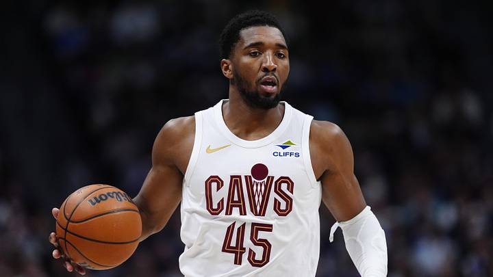 Feb 9, 2026; Denver, Colorado, USA; Cleveland Cavaliers guard Donovan Mitchell (45) during the second quarter against the Denver Nuggets at Ball Arena. Feb 9, 2026; Denver, Colorado, USA; Cleveland Cavaliers guard Donovan Mitchell (45) during the second quarter against the Denver Nuggets at Ball Arena.