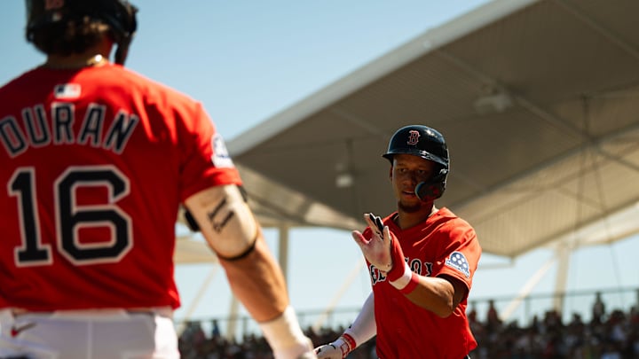 Kristian Campbell comes off the field during a Red Sox Spring Training game on March 11, 2025, at JetBlue Park in Fort Myers, Florida. Kristian Campbell comes off the field during a Red Sox Spring Training game on March 11, 2025, at JetBlue Park in Fort Myers, Florida.