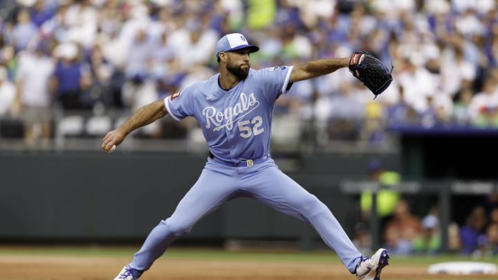 May 9, 2026; Kansas City, Missouri, USA; Kansas City Royals pitcher Michael Wacha (52) pitches during the first inning against the Detroit Tigers at Kauffman Stadium. Mandatory Credit: William Purnell-Imagn Images May 9, 2026; Kansas City, Missouri, USA; Kansas City Royals pitcher Michael Wacha (52) pitches during the first inning against the Detroit Tigers at Kauffman Stadium. Mandatory Credit: William Purnell-Imagn Images