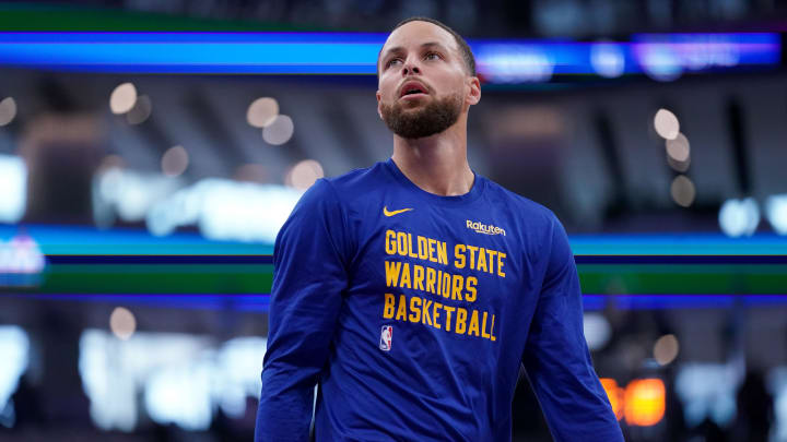Apr 16, 2024; Sacramento, California, USA; Golden State Warriors guard Stephen Curry (30) warms up before a play-in game against the Sacramento Kings in the 2024 NBA playoffs at the Golden 1 Center. Mandatory Credit: Cary Edmondson-USA TODAY Sports