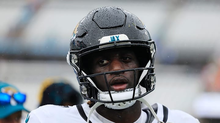 Jacksonville Jaguars wide receiver Brian Thomas Jr. (7) runs into the locker room after the game an NFL football matchup Sunday, Sept. 15, 2024 at EverBank Stadium in Jacksonville, Fla. The Browns defeated the Jaguars 18-13. [Corey Perrine/Florida Times-Union]