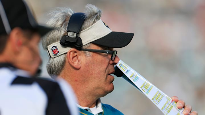 Jacksonville Jaguars head coach Doug Pederson looks on during the fourth quarter Sunday, Dec. 15, 2024 at EverBank Stadium in Jacksonville, Fla. The Jets held off the Jaguars 32-25. [Corey Perrine/Florida Times-Union]