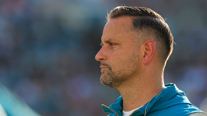 Jacksonville Jaguars defensive coordinator Anthony Campanile during an NFL scrimmage event at EverBank Stadium, Friday, Aug. 1, 2025, in Jacksonville, Fla. [Corey Perrine/Florida Times-Union]