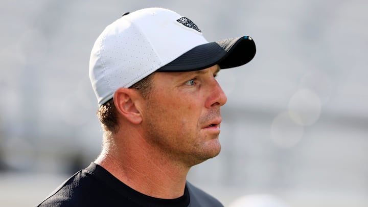 Jacksonville Jaguars special teams coordinator Heath Farwell looks on during an NFL scrimmage event at EverBank Stadium, Friday, Aug. 1, 2025, in Jacksonville, Fla. [Corey Perrine/Florida Times-Union]