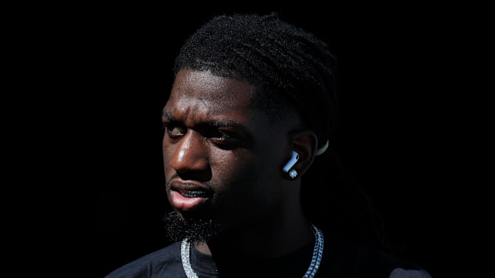 Jacksonville Jaguars wide receiver Brian Thomas Jr. (7) walks on the field before an NFL football matchup, Sunday, Oct. 12, 2025, at EverBank Stadium in Jacksonville, Fla. The Seahawks defeated the Jaguars 20-12. Jacksonville Jaguars wide receiver Brian Thomas Jr. (7) walks on the field before an NFL football matchup, Sunday, Oct. 12, 2025, at EverBank Stadium in Jacksonville, Fla. The Seahawks defeated the Jaguars 20-12.