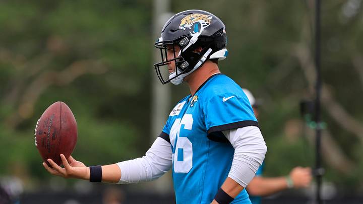 Jacksonville Jaguars long snapper Ross Matiscik (46) practices during the first day of minicamp at the Miller Electric Center, Tuesday, June 9, 2026, in Jacksonville, Fla. Jacksonville Jaguars long snapper Ross Matiscik (46) practices during the first day of minicamp at the Miller Electric Center, Tuesday, June 9, 2026, in Jacksonville, Fla.