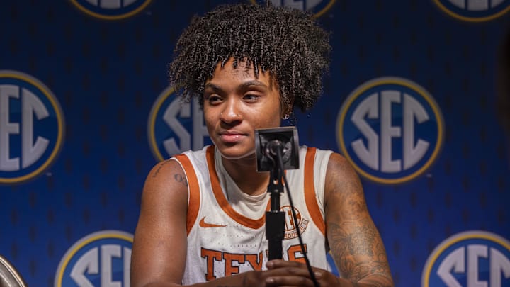 Texas Longhorns guard Rori Harmon talks with the media during SEC Media Days at Grand Bohemian Hotel. Texas Longhorns guard Rori Harmon talks with the media during SEC Media Days at Grand Bohemian Hotel.