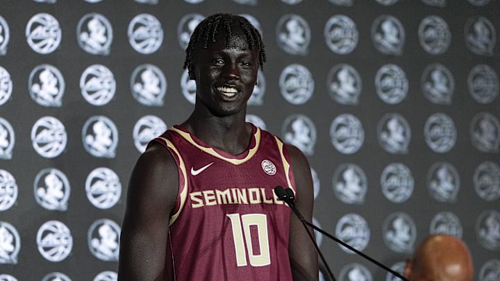 Oct 9, 2024; Charlotte, NC, USA; Florida State player Taylor Bol Bowen during ACC Media Days at The Hilton Charlotte Uptown. Mandatory Credit: Jim Dedmon-Imagn Images Oct 9, 2024; Charlotte, NC, USA; Florida State player Taylor Bol Bowen during ACC Media Days at The Hilton Charlotte Uptown. Mandatory Credit: Jim Dedmon-Imagn Images