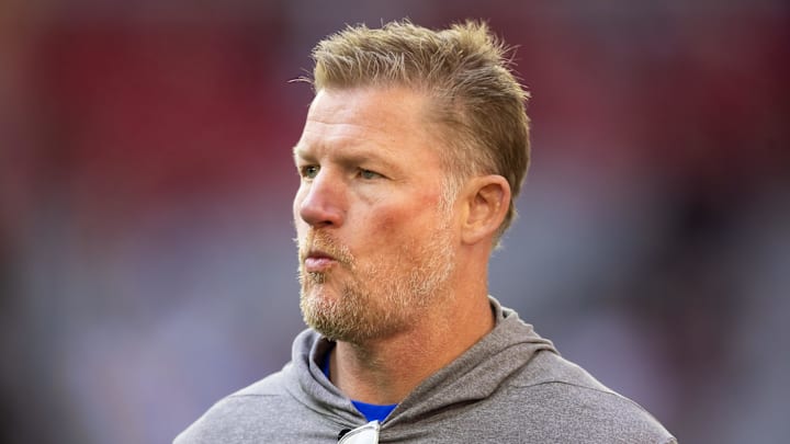 Nov 26, 2023; Glendale, Arizona, USA; Los Angeles Rams general manager Les Snead against the Arizona Cardinals at State Farm Stadium. Mandatory Credit: Mark J. Rebilas-USA TODAY Sports