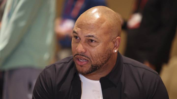 Mar 25, 2024; Orlando, FL, USA; Las Vegas Raiders head coach Antonio Pierce talks to media during Mar 25, 2024; Orlando, FL, USA; Las Vegas Raiders head coach Antonio Pierce talks to media during