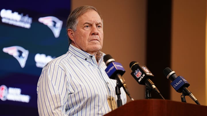 Then-New England Patriots head coach Bill Belichick on Jan 7, 2024.
