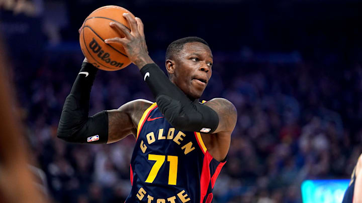 Dennis Schroder during the Warriors' 130–105 loss to the Suns on Jan. 31, 2025.