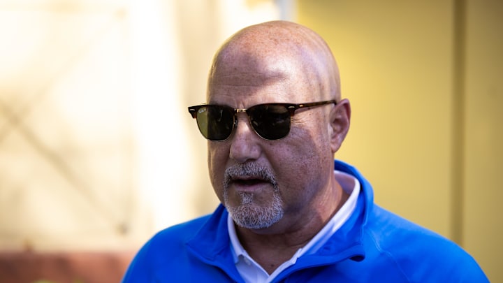 Nov 8, 2023; Scottsdale, AZ, USA; Washington Nationals general manager Mike Rizzo speaks to the media during the MLB General Manager's Meetings at Omni Scottsdale Resort & Spa. 