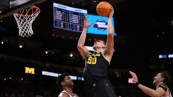 Michigan Wolverines center Vladislav Goldin (50) . Mandatory Credit: Brett Davis-Imagn Images Michigan Wolverines center Vladislav Goldin (50) . Mandatory Credit: Brett Davis-Imagn Images