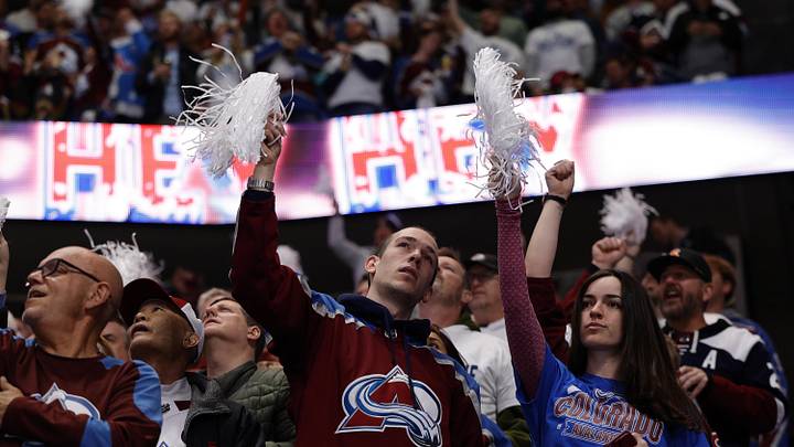May 20, 2026; Denver, Colorado, USA; Colorado Avalanche fans during the third period against the Vegas Golden Knights in game one of the Western Conference Final of the 2026 Stanley Cup Playoffs at Ball Arena. Mandatory Credit: Isaiah J. Downing-Imagn Images