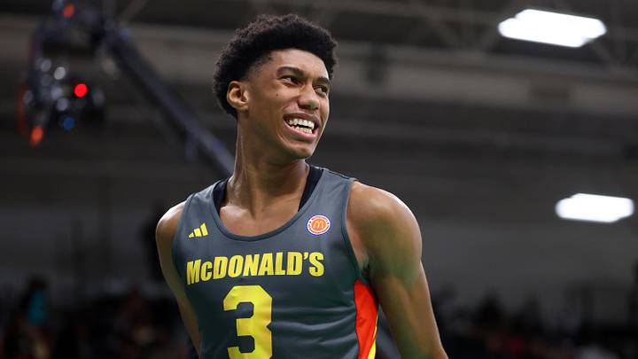 Mar 30, 2026; Goodyear, AZ, USA; Bruce Branch III (3) during the McDonalds All American Jam Fest at Millennium High School. Mandatory Credit: Mark J. Rebilas-Imagn Images
