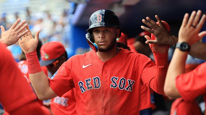 Mar 2, 2026; Dunedin, Florida, USA; Boston Red Sox center fielder Allan Castro (94) scores a run during the second inning against the Toronto Blue Jays at TD Ballpark. Mandatory Credit: Kim Klement Neitzel-Imagn Images Mar 2, 2026; Dunedin, Florida, USA; Boston Red Sox center fielder Allan Castro (94) scores a run during the second inning against the Toronto Blue Jays at TD Ballpark. Mandatory Credit: Kim Klement Neitzel-Imagn Images