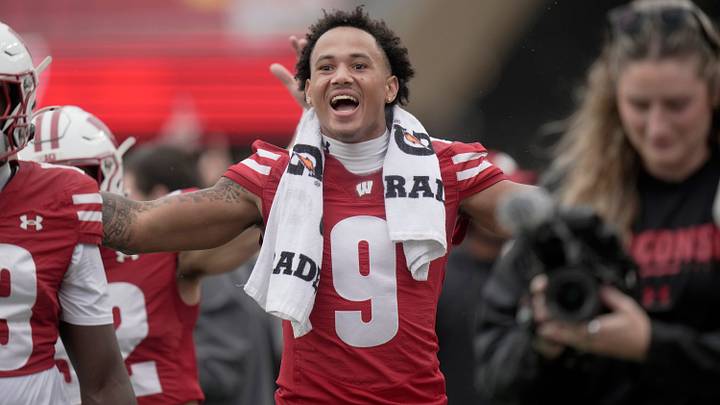 Wisconsin wide receiver Jaylon Domingeaux (9) is shown during the fourth quarter of their game Saturday, Sept. 19, 2026 at Camp Randall Stadium in Madison, Wisconsin. Wisconsin beat Eastern Michigan 54-10.
