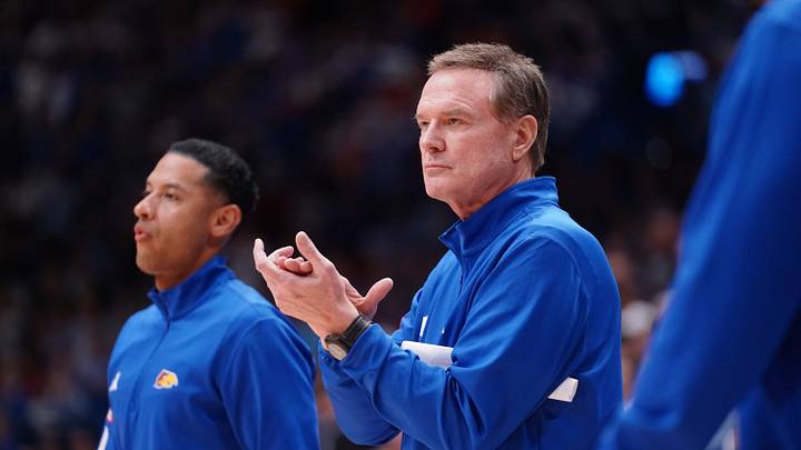 Kansas Jayhawks head coach Bill Self applauds a play against Houston Cougars during the game inside Allen Fieldhouse on Monday, Feb. 23, 2026. Kansas Jayhawks head coach Bill Self applauds a play against Houston Cougars during the game inside Allen Fieldhouse on Monday, Feb. 23, 2026.