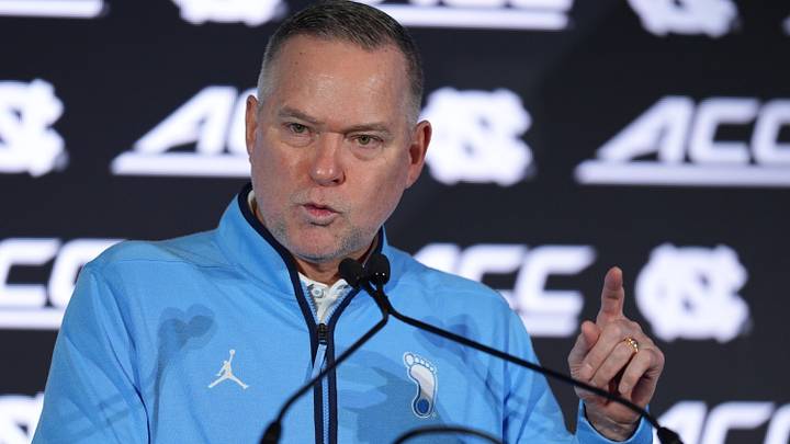 Oct 7, 2026; Charlotte, NC, USA; North Carolina Tar Heels head coach Michael Malone answers questions from the media during the ACC Tip-Off in Charlotte, NC. Mandatory Credit: Jim Dedmon-Imagn Images Oct 7, 2026; Charlotte, NC, USA; North Carolina Tar Heels head coach Michael Malone answers questions from the media during the ACC Tip-Off in Charlotte, NC. Mandatory Credit: Jim Dedmon-Imagn Images