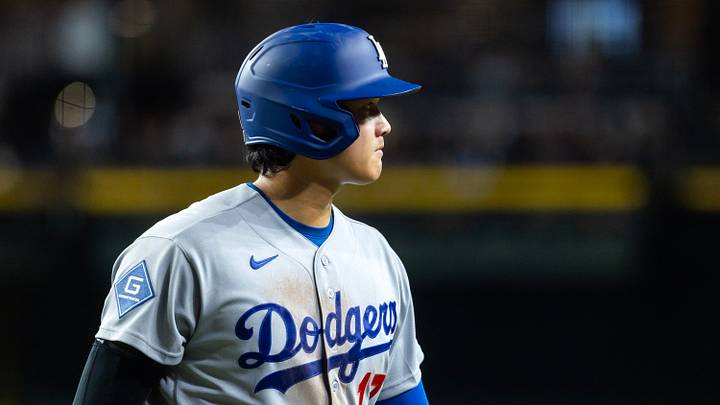 Aug 7, 2026; Phoenix, Arizona, USA; Los Angeles Dodgers designated hitter Shohei Ohtani (17) against the Arizona Diamondbacks at Chase Field. Mandatory Credit: Mark J. Rebilas-Imagn Images